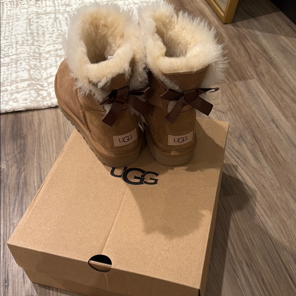 UGG Tan Bailey bow